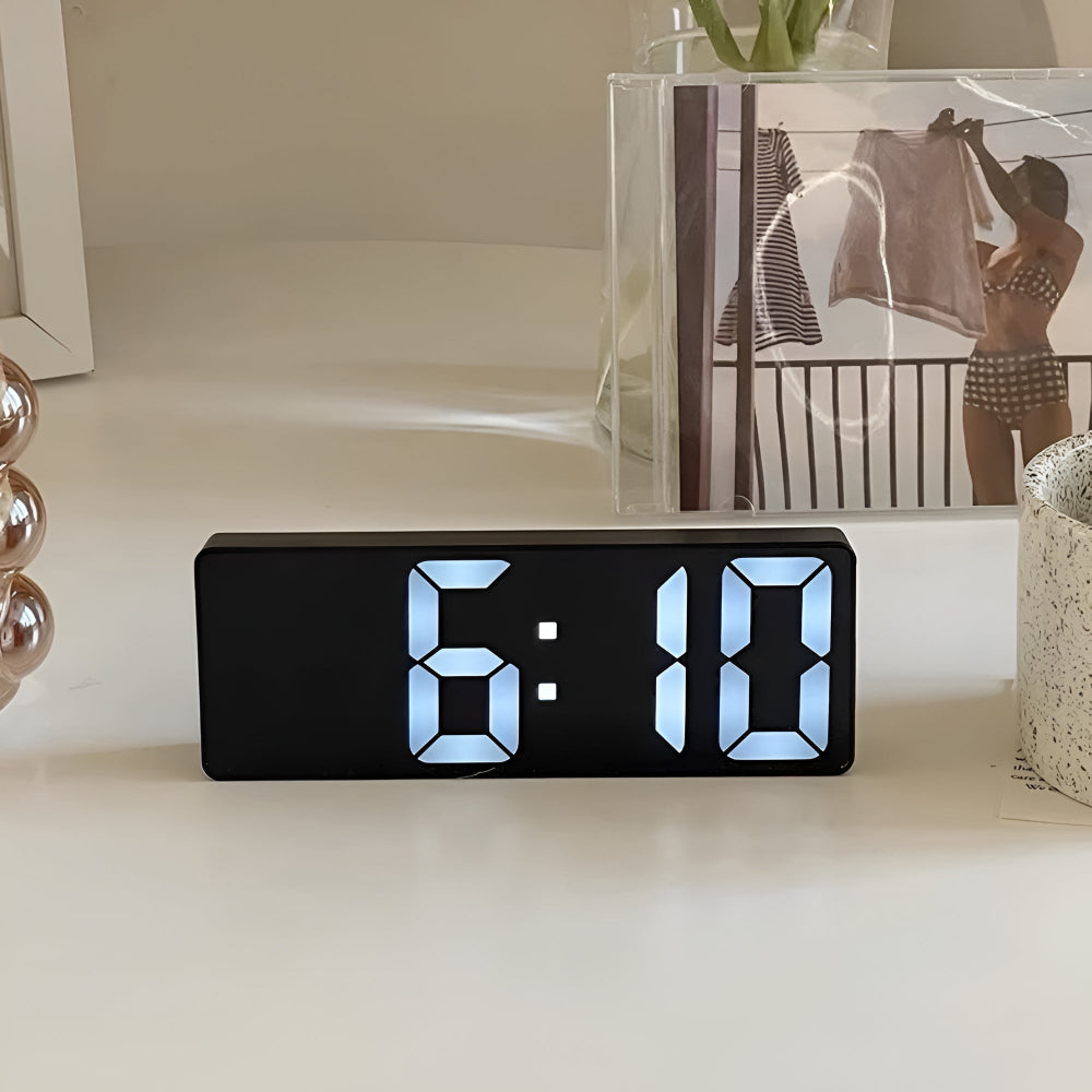 Digital LED Mirror Alarm Clock - Clear Time, Date & Temperature Display 3