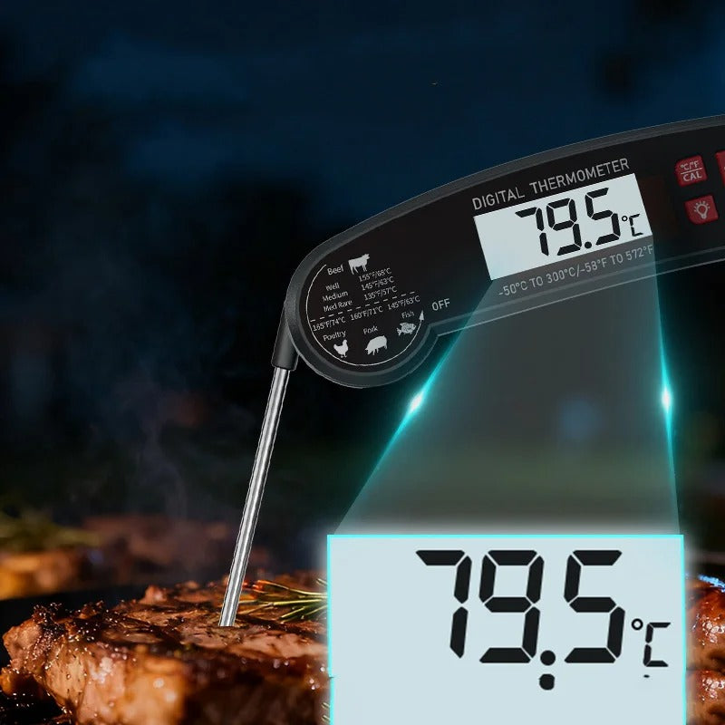 Digital Meat Thermometer - Fast, Accurate Readings with Backlit LCD 1