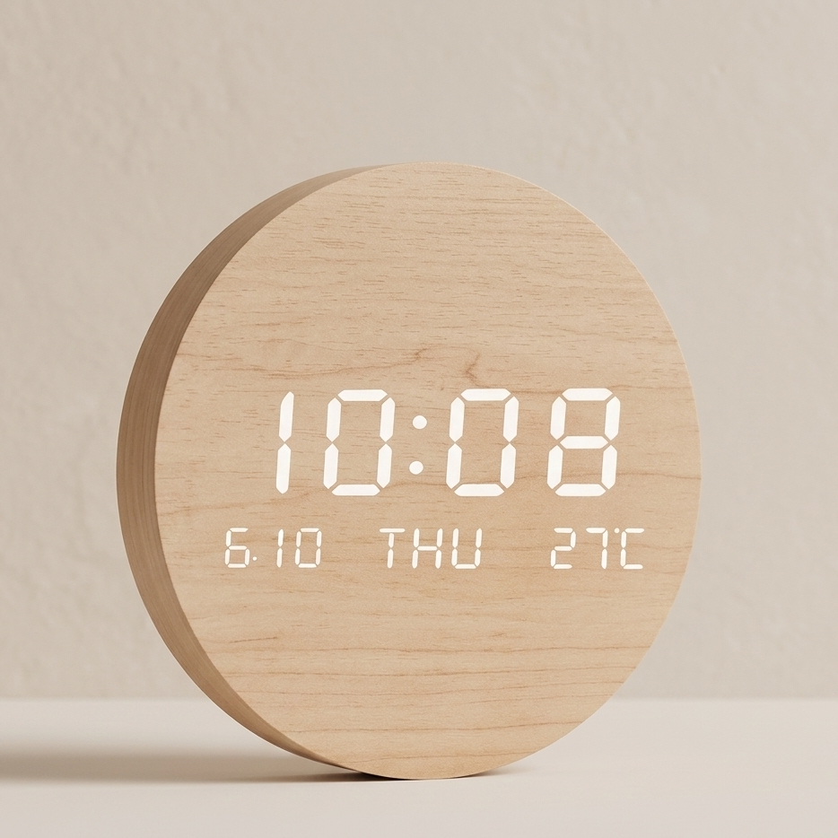 Digital Wall Clock - Modern Minimalist Decor with Rechargeable Power 00