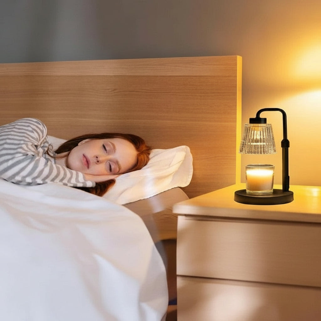 Dimmable Candle Warmer Lamp with Adjustable Height and Timer – Metal and Glass Design for Fragrance Release 4