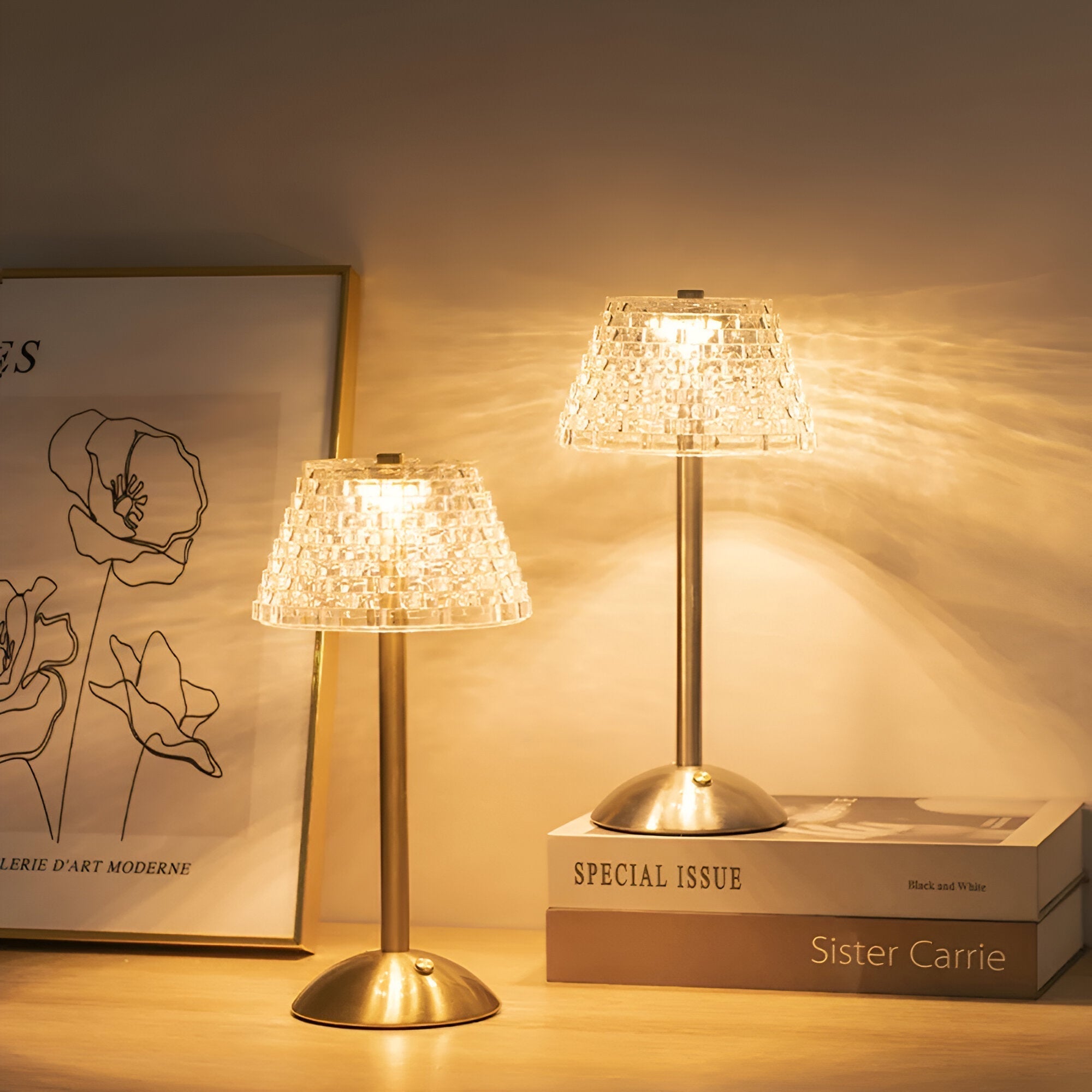Dimmable Cordless Table Lamp with Rechargeable Battery – Elegant Vintage Design for Bedside or Desk Use 0