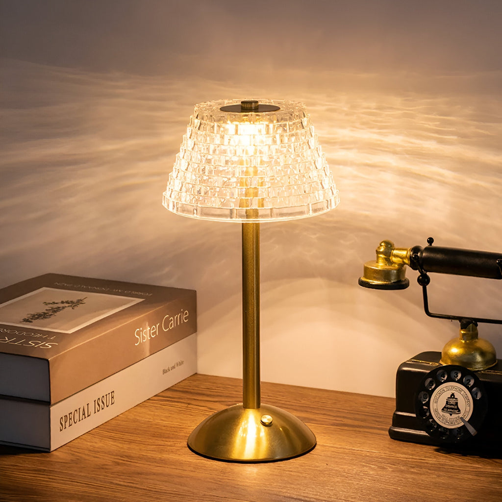 Dimmable Cordless Table Lamp with Rechargeable Battery – Elegant Vintage Design for Bedside or Desk Use 1