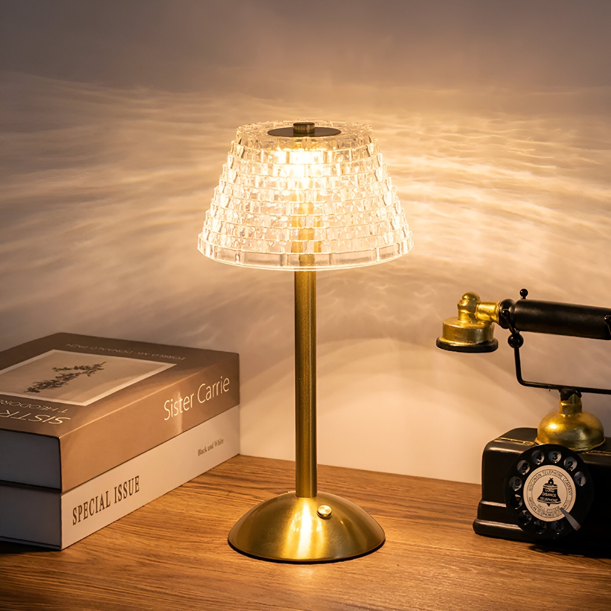 Dimmable Cordless Table Lamp with Rechargeable Battery – Elegant Vintage Design for Bedside or Desk Use 1