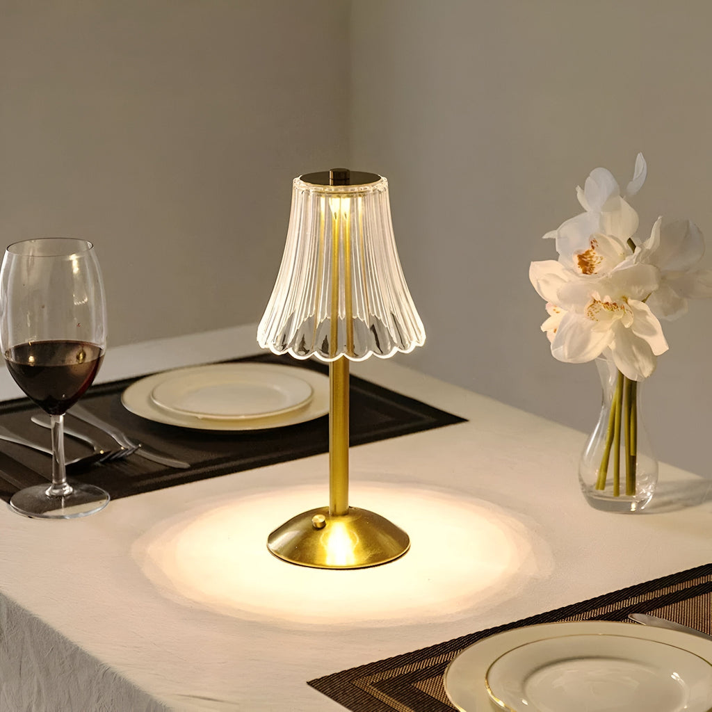 Dimmable Cordless Table Lamp with Rechargeable Battery – Elegant Vintage Design for Bedside or Desk Use 4