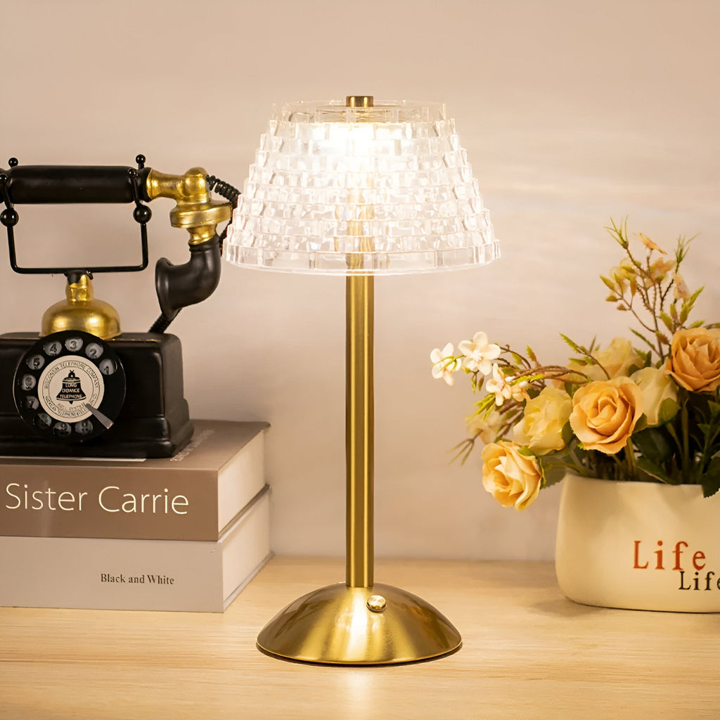 Dimmable Cordless Table Lamp with Rechargeable Battery – Elegant Vintage Design for Bedside or Desk Use 5