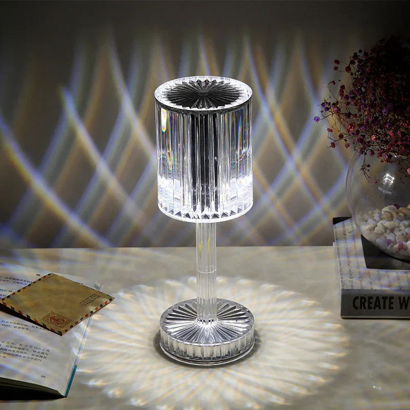 Dimmable Crystal Table Lamp - Elegant Design with USB Rechargeable Cordless Function 2