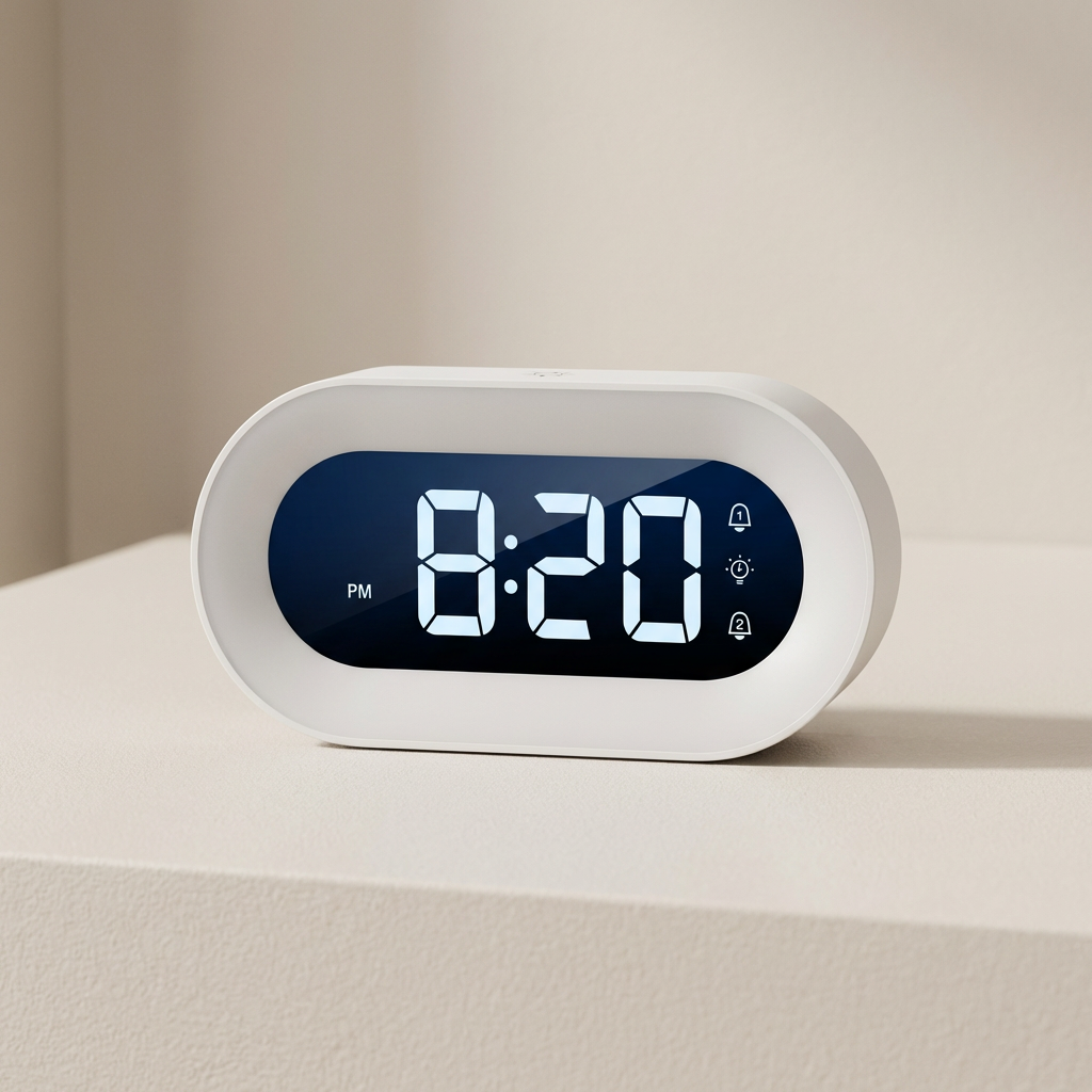 Dimmable Sunrise Alarm Clock with Nature Sounds – Rechargeable Wake Light for Gentle Morning Awakenings