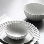 Dinnerware Set - Elegant Ceramic Dinner Plates with Scalloped Edges 4