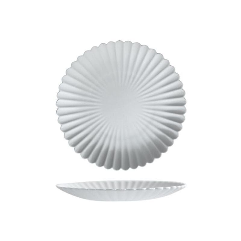 Dinnerware Set - Elegant Ceramic Dinner Plates with Scalloped Edges 6