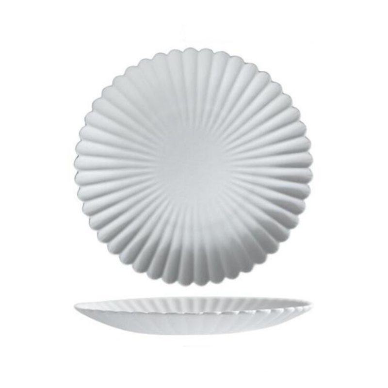 Dinnerware Set - Elegant Ceramic Dinner Plates with Scalloped Edges 7