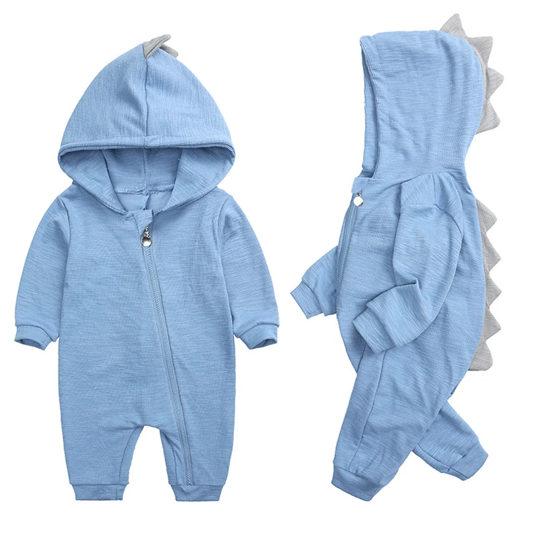 Dinosaur Baby Onesie - Soft Cotton Hooded Romper for Cozy Comfort 1