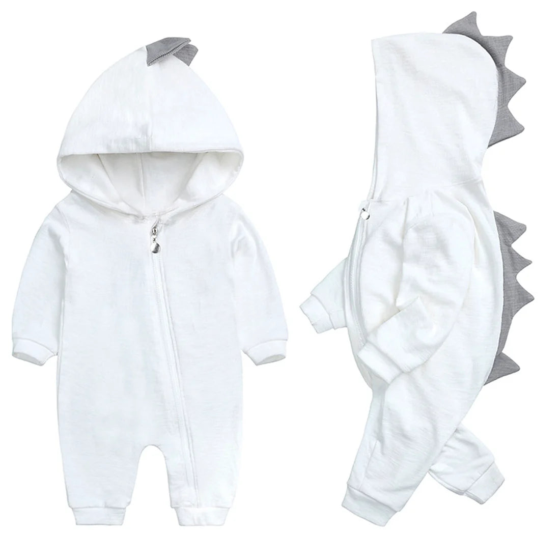 Dinosaur Baby Onesie - Soft Cotton Hooded Romper for Cozy Comfort 2