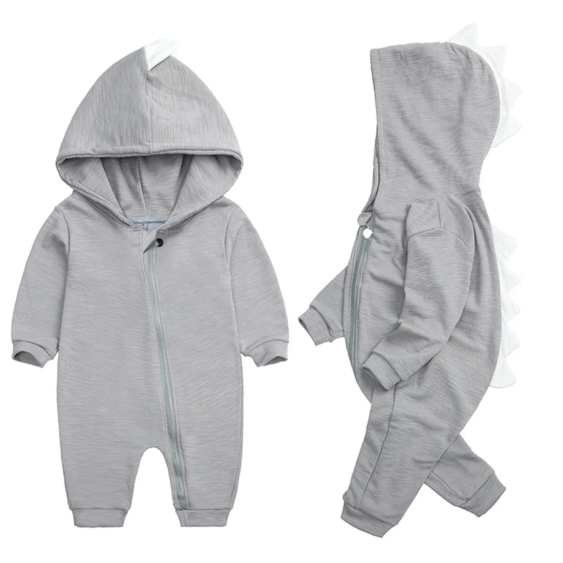 Dinosaur Baby Onesie - Soft Cotton Hooded Romper for Cozy Comfort 3