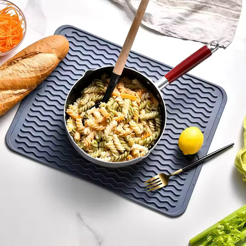 Dish Drying Mat Silicone Heat Resistant Countertop Liner, Eco-Friendly & Heat Resistant 2