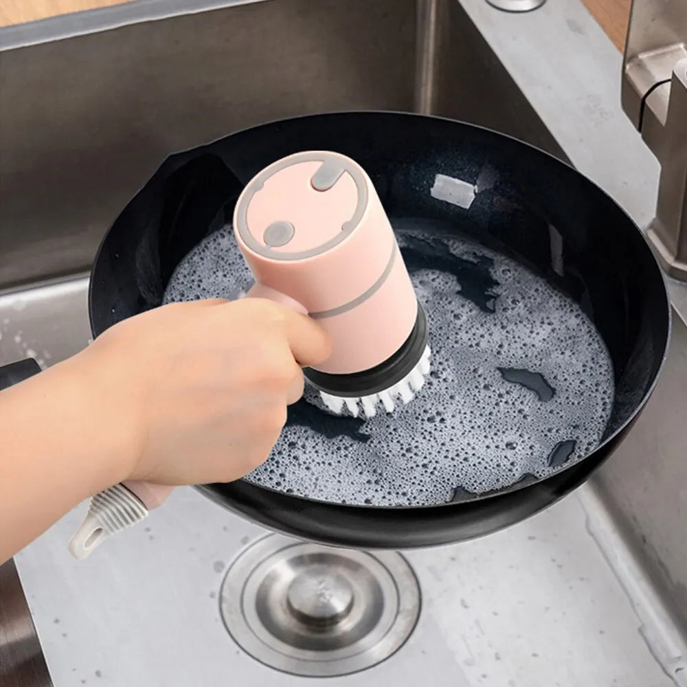 Dishwashing Sprayer - Powerful Jet, Built-In Brush & Soap Dispenser 2