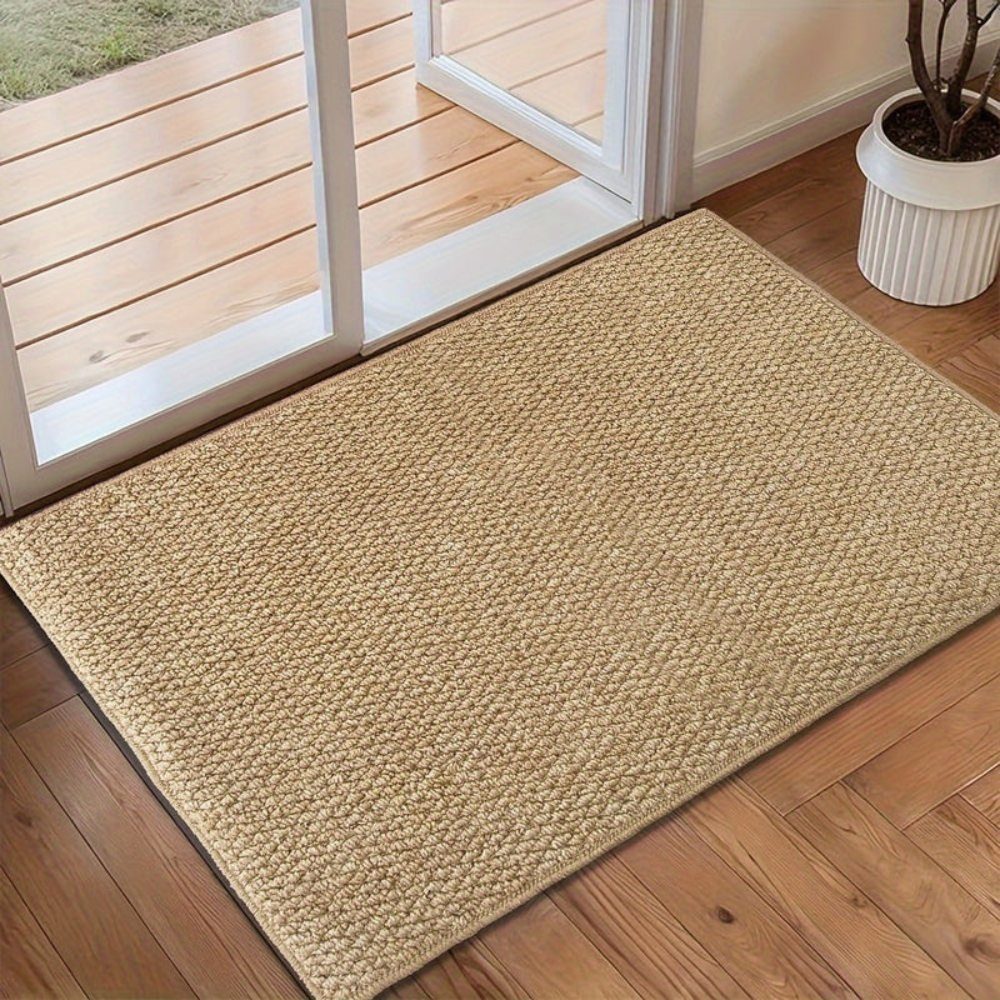 Door Mat Polyester Woven Texture Slip Resistant Backing 50x80 60x90 80x120 cm 00