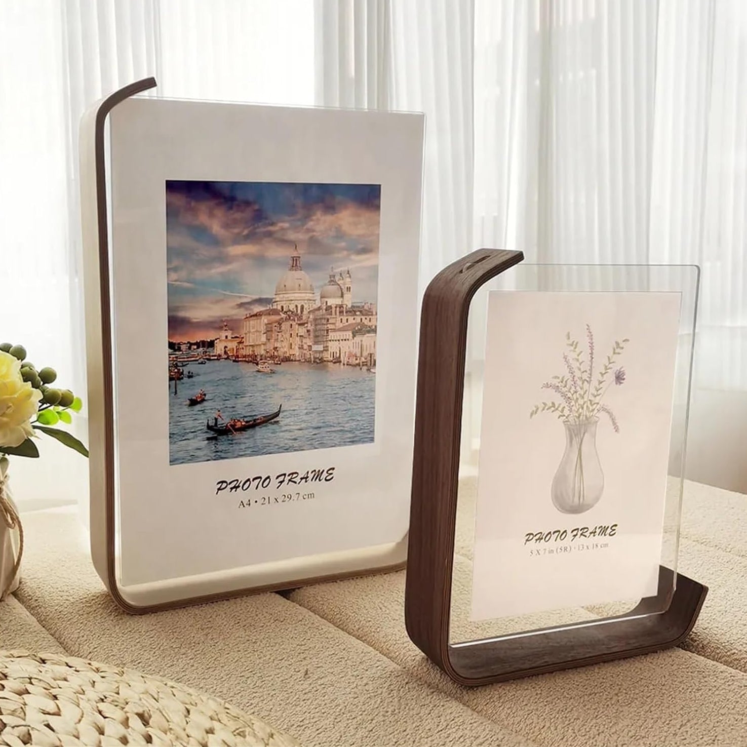 Double-Sided Acrylic Wood Photo Frame - Stylish & Versatile Display 2