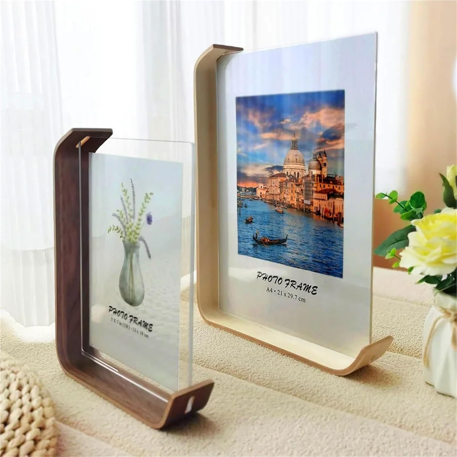 Double-Sided Acrylic Wood Photo Frame - Stylish & Versatile Display 3