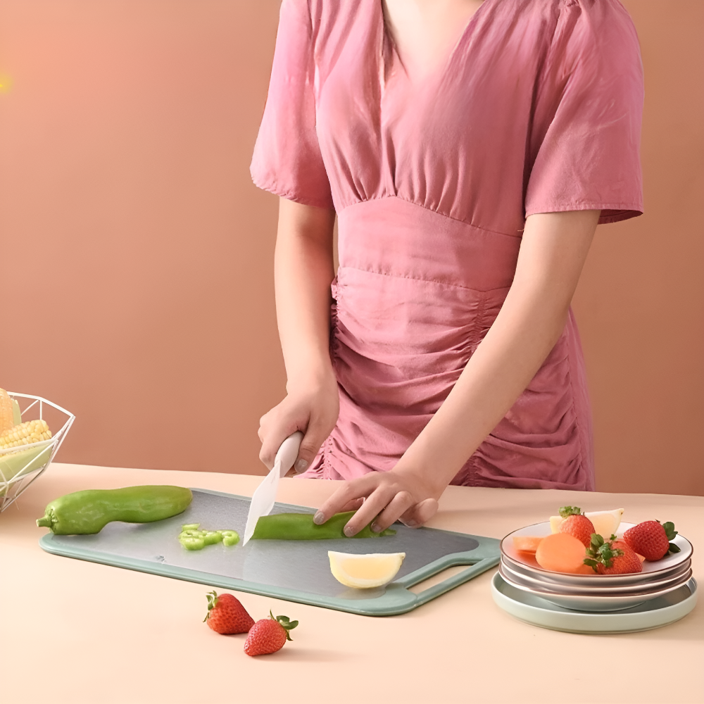 Double-Sided Stainless Steel Cutting Board - Hygienic & Versatile Food Prep 2
