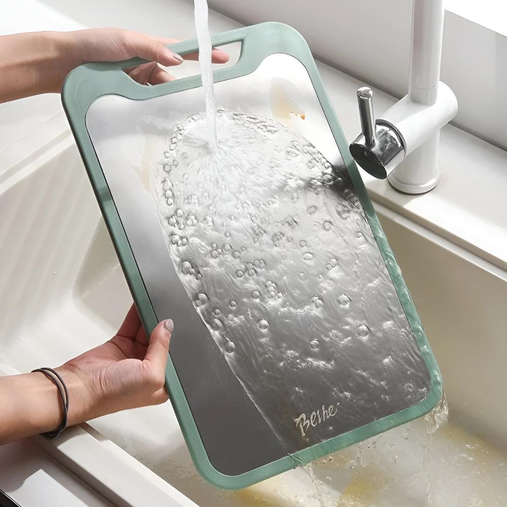 Double-Sided Stainless Steel Cutting Board - Hygienic & Versatile Food Prep 6