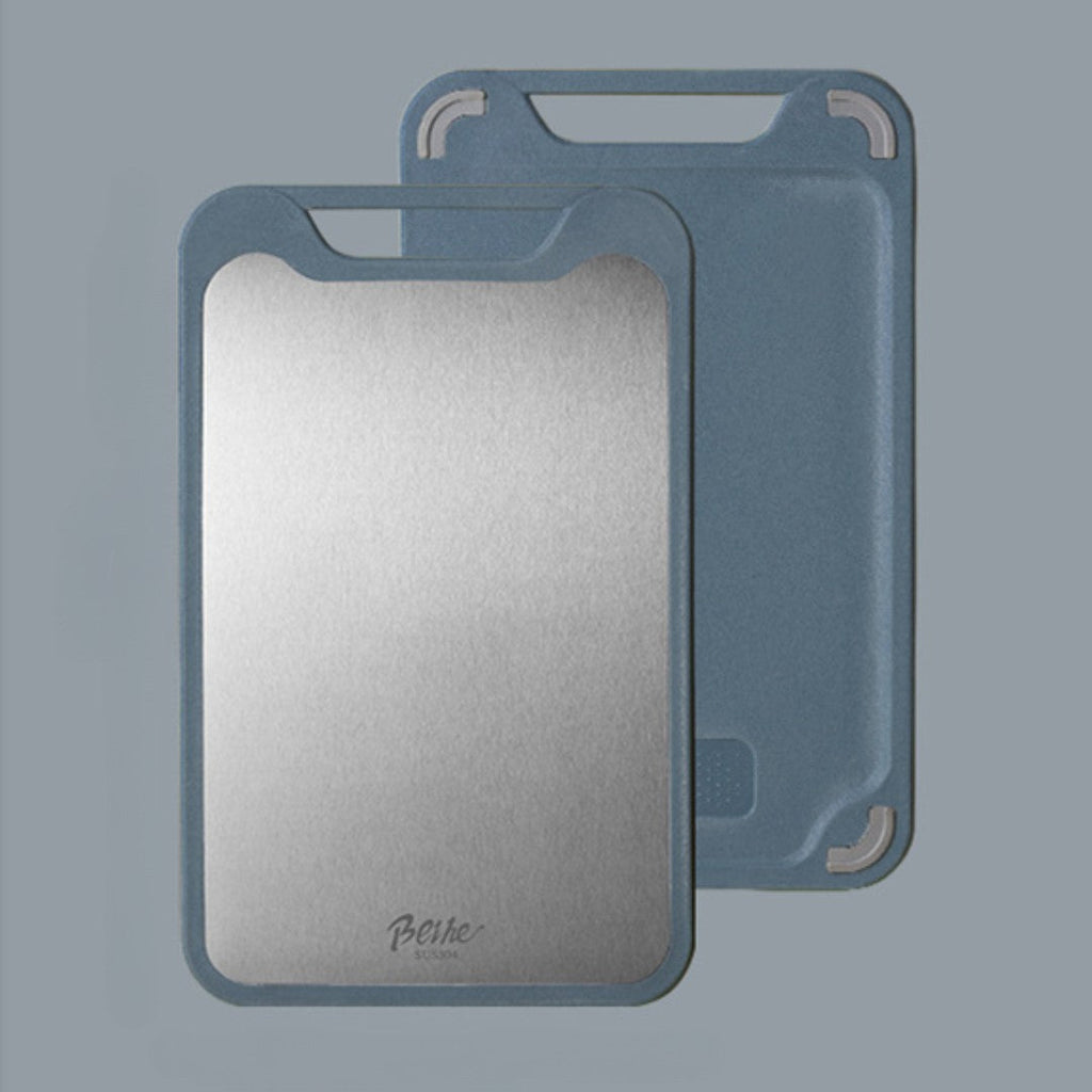 Double-Sided Stainless Steel Cutting Board with Non-Slip Edges – Reversible Chopping Board for Safe Food Preparation 0