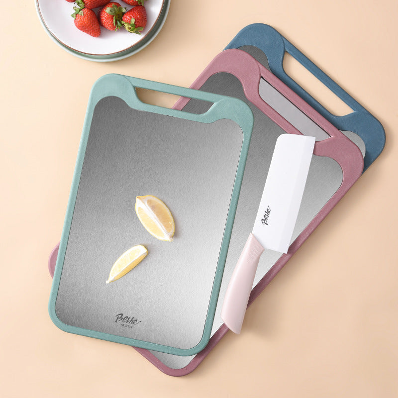 Double-Sided Stainless Steel Cutting Board with Non-Slip Edges – Reversible Chopping Board for Safe Food Preparation 3
