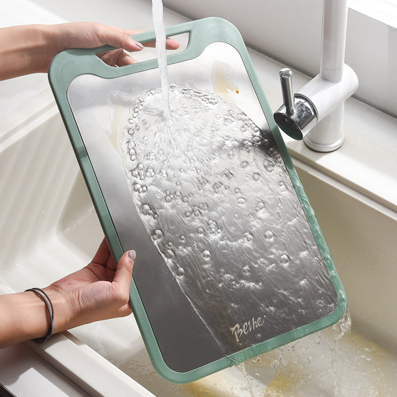 Double-Sided Stainless Steel Cutting Board with Non-Slip Edges – Reversible Chopping Board for Safe Food Preparation 4