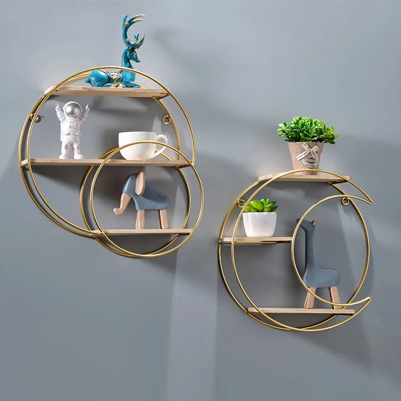 Double Circle Floating Wall Shelf - Modern Scandinavian Design 4