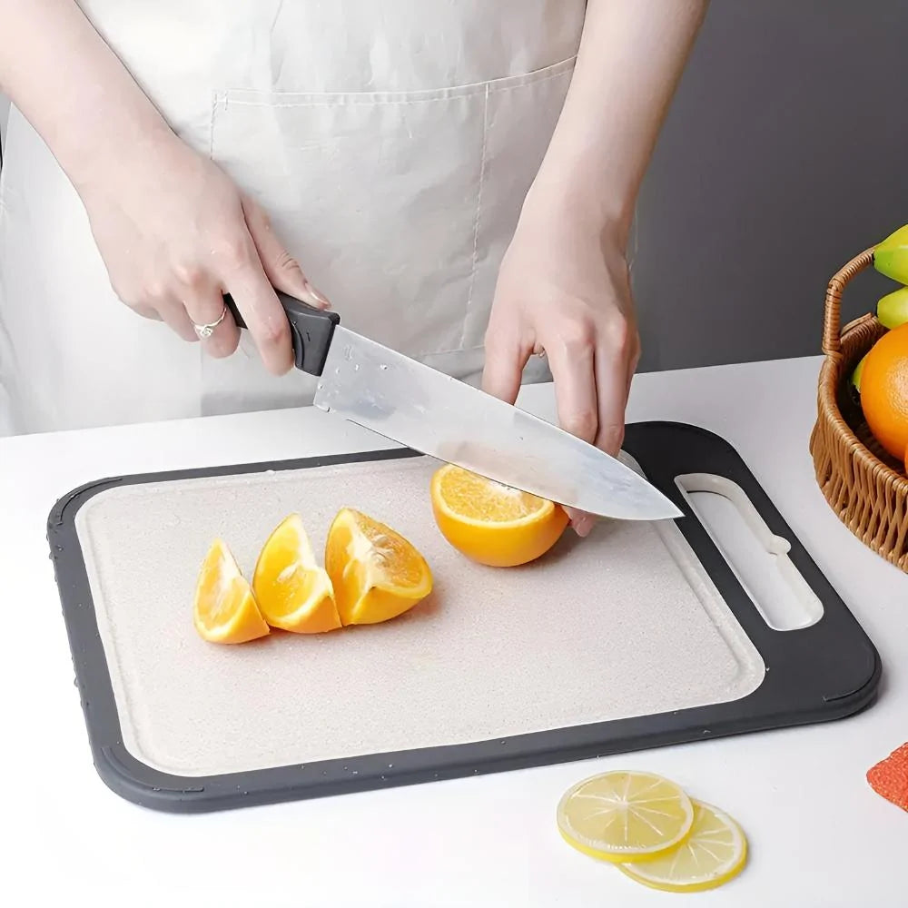 Dual-Sided Cutting Board with Stainless Steel and Rice Husk Surfaces for Hygienic Food Preparation – Durable, Non-Porous, Knife-Friendly 0