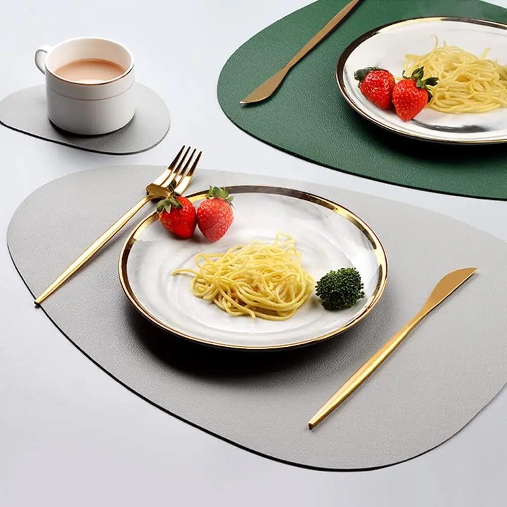 Dual-Sided Ecological Leather Placemats - Waterproof & Heat Resistant 2