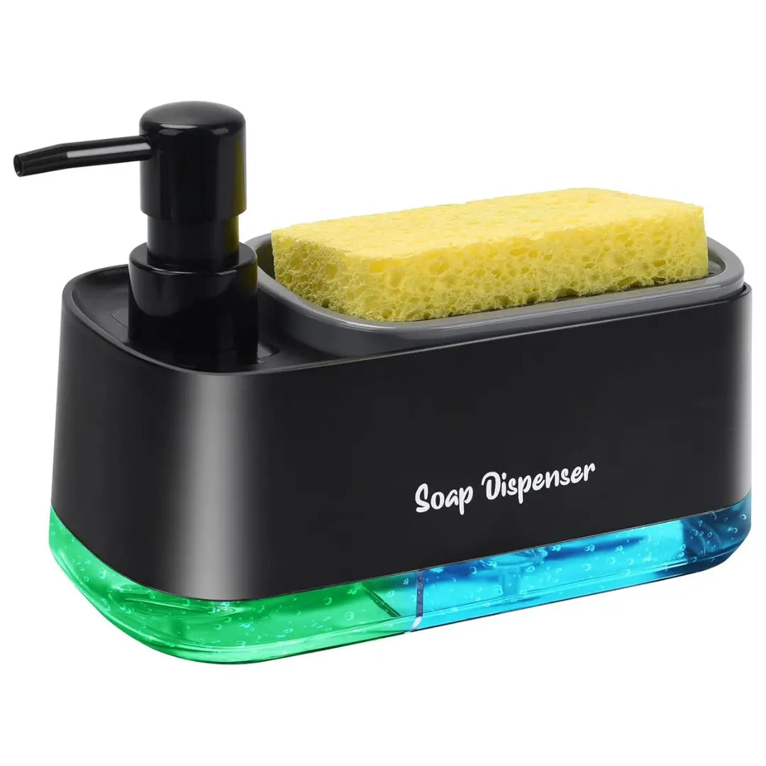 Dual Soap and Lotion Dispenser, Space-Saving Kitchen Soap Dispenser with Refillable Chambers for Easy Organization 7