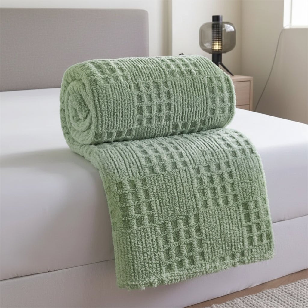 EASYCOZY Velvet Blanket - Luxurious Warmth & Cozy Waffle Design 0
