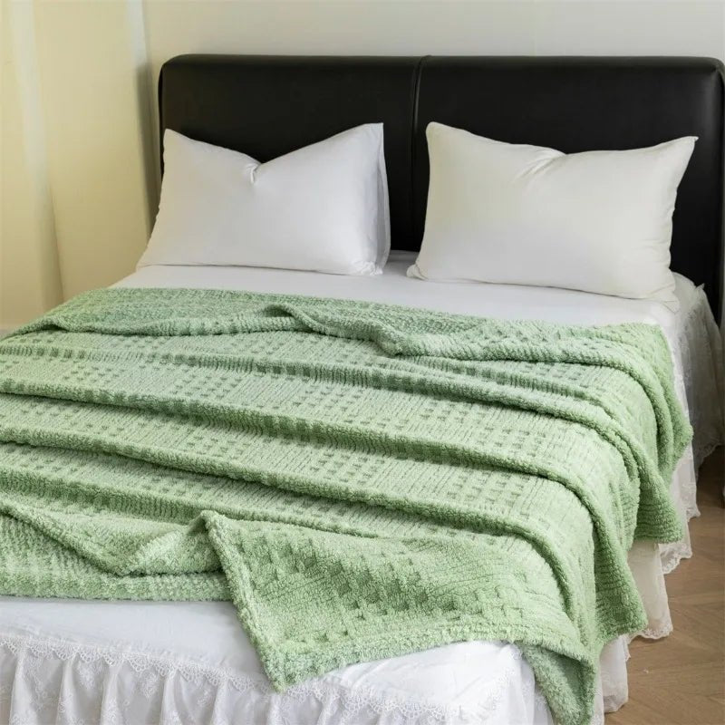 EASYCOZY Velvet Blanket - Luxurious Warmth & Cozy Waffle Design 7