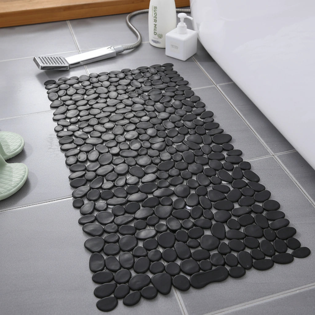 Eco-Friendly Non-Slip Bath Mat with Natural Pebble Design – 35×16 Shower Mat for Safe and Relaxing Bathroom Experience 11