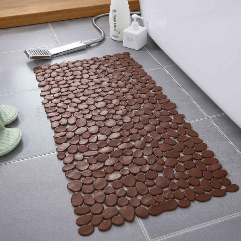 Eco-Friendly Non-Slip Bath Mat with Natural Pebble Design – 35×16 Shower Mat for Safe and Relaxing Bathroom Experience 9