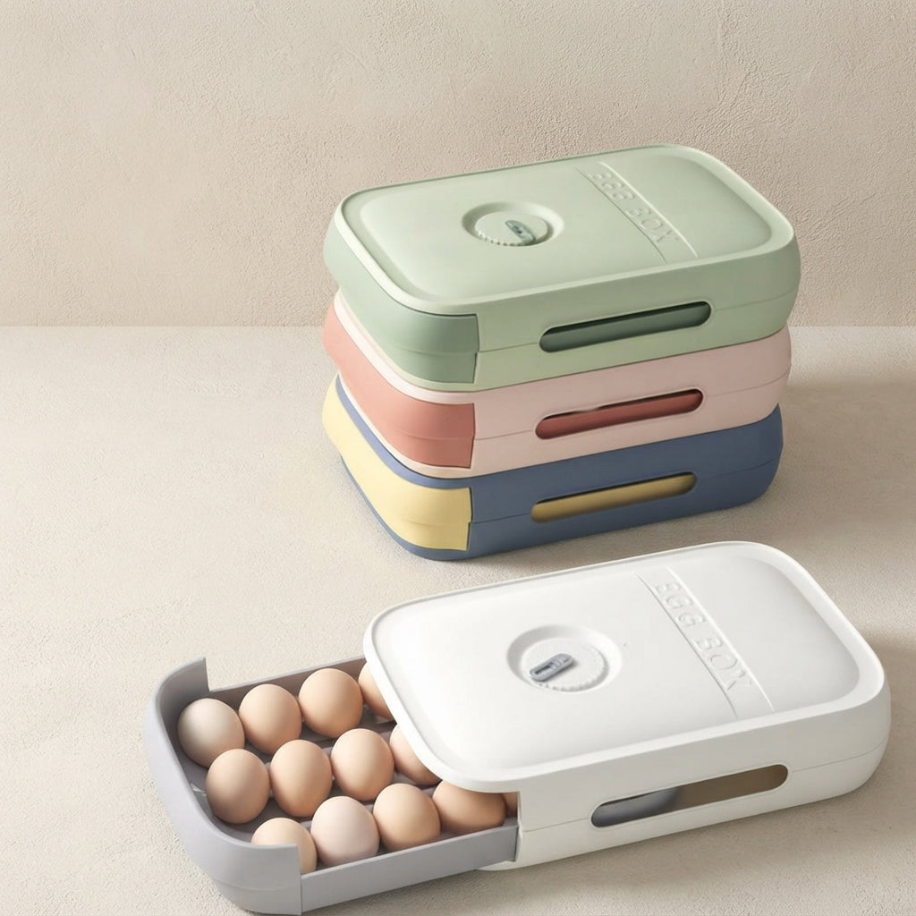 Egg Storage Box Stackable Kitchen Egg Organizer