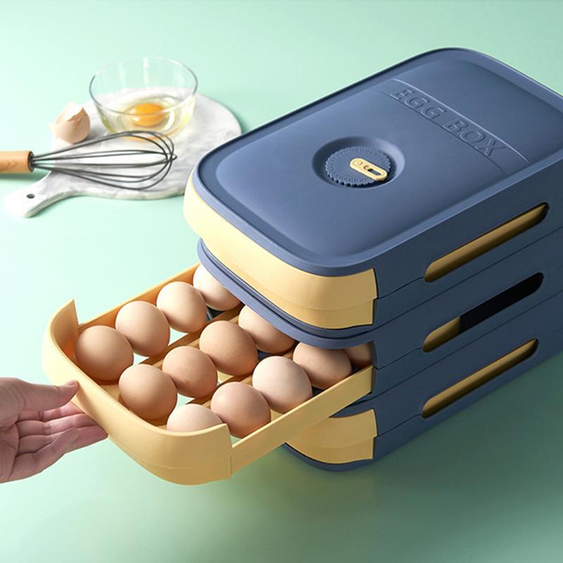Egg Storage Box Stackable Kitchen Egg Organizer 2