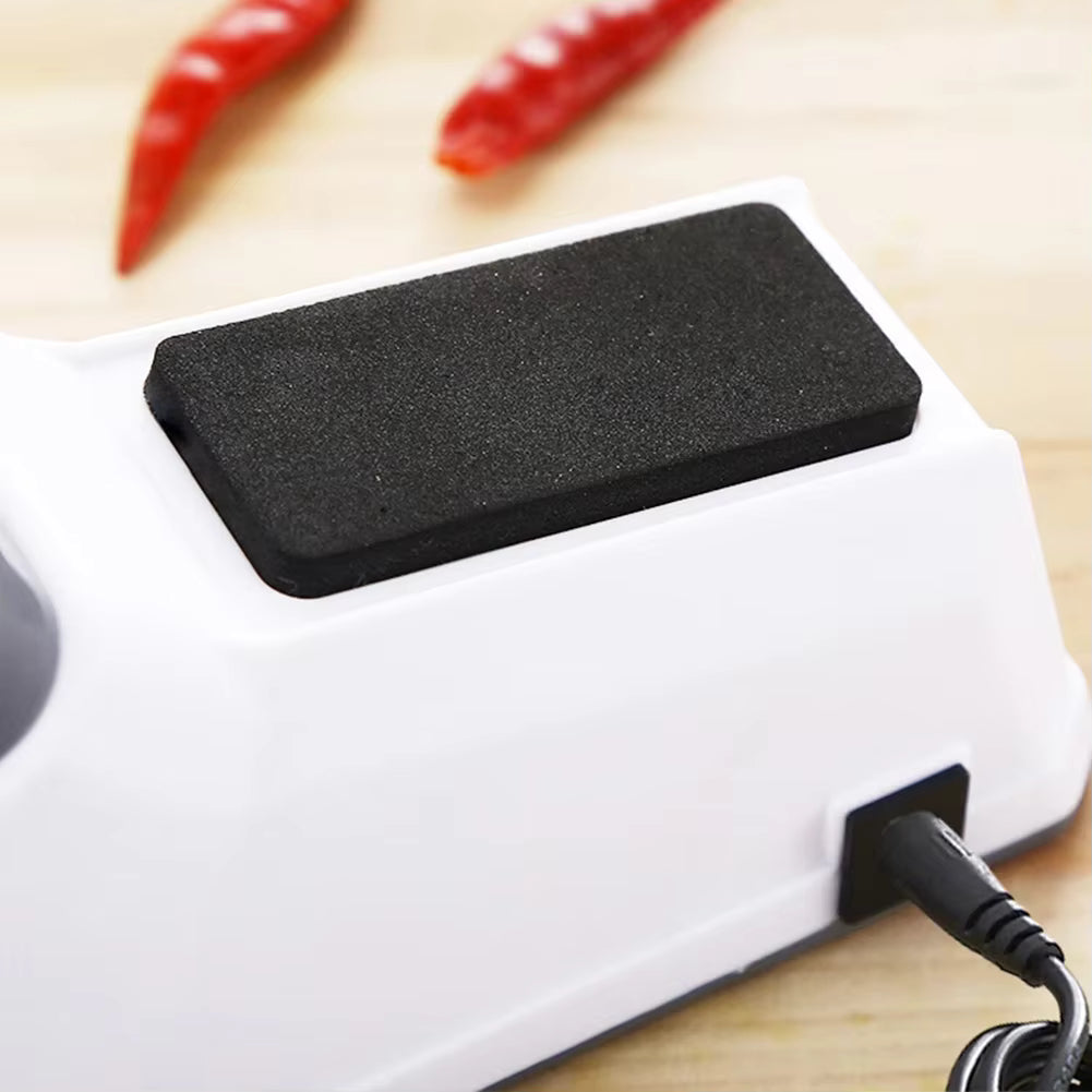 Electric Knife Sharpener, USB Powered, Non-Slip Base, Grinding Discs Included 1
