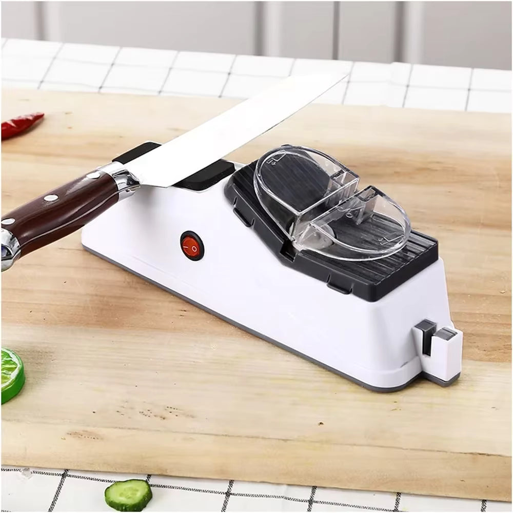 Electric Knife Sharpener, USB Powered, Non-Slip Base, Grinding Discs Included 2