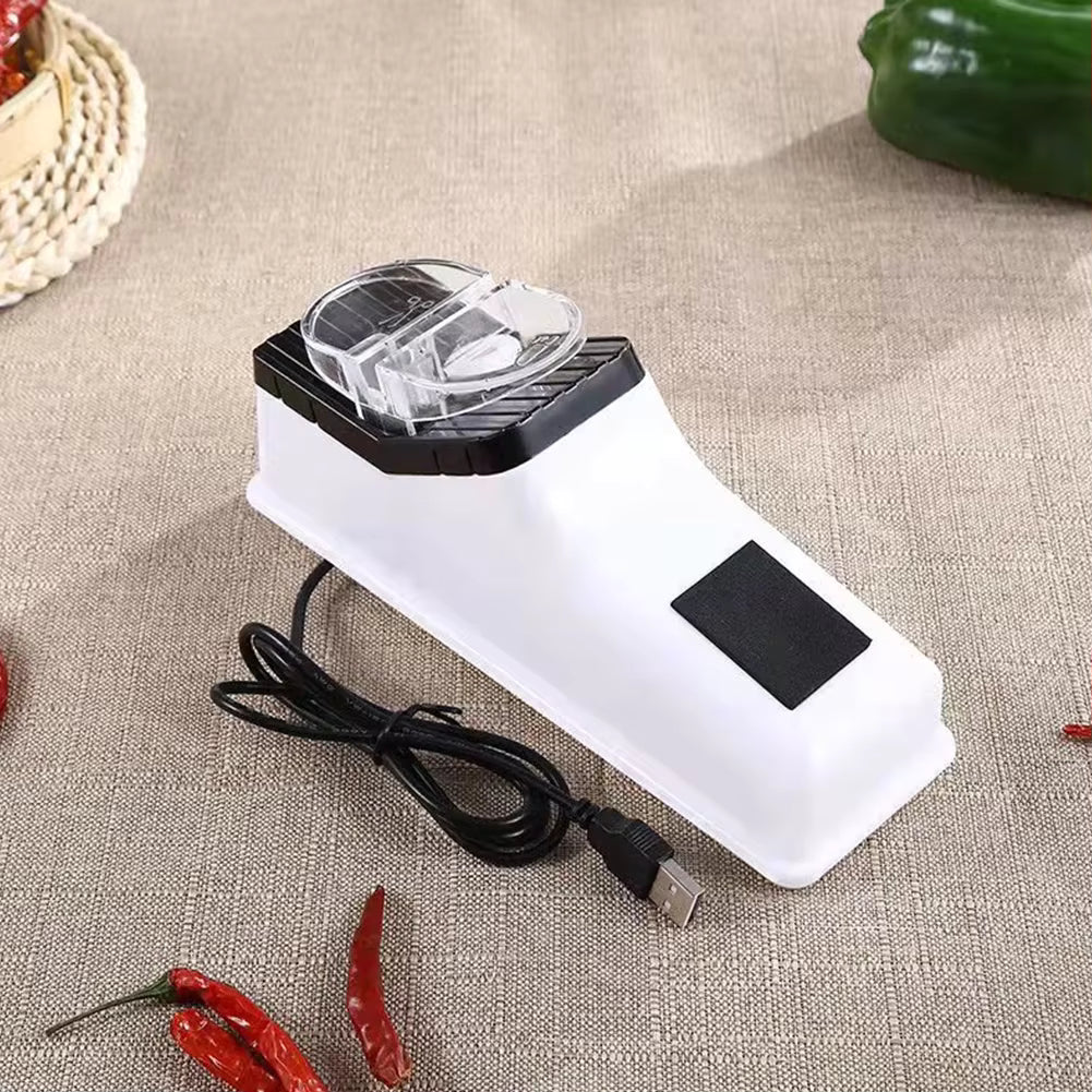 Electric Knife Sharpener, USB Powered, Non-Slip Base, Grinding Discs Included 3