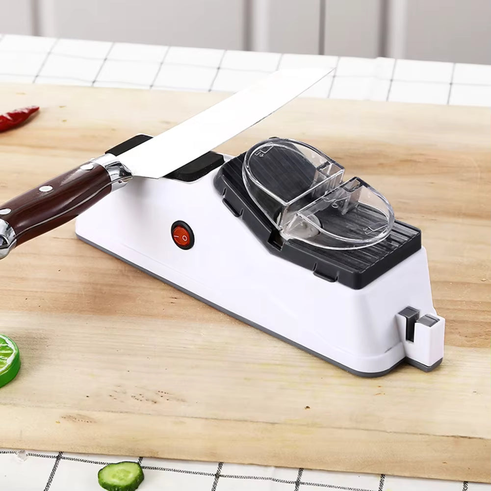 Electric Knife Sharpener, USB Powered, Non-Slip Base, Grinding Discs Included 4