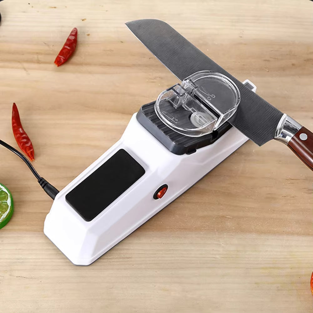 Electric Knife Sharpener, USB Powered, Non-Slip Base, Grinding Discs Included 5