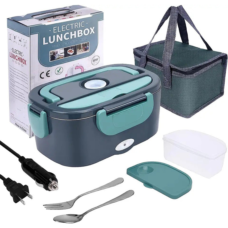 Electric Lunch Box 1.5 L 60W Self Heating Portable with Car and Home Adapter 4