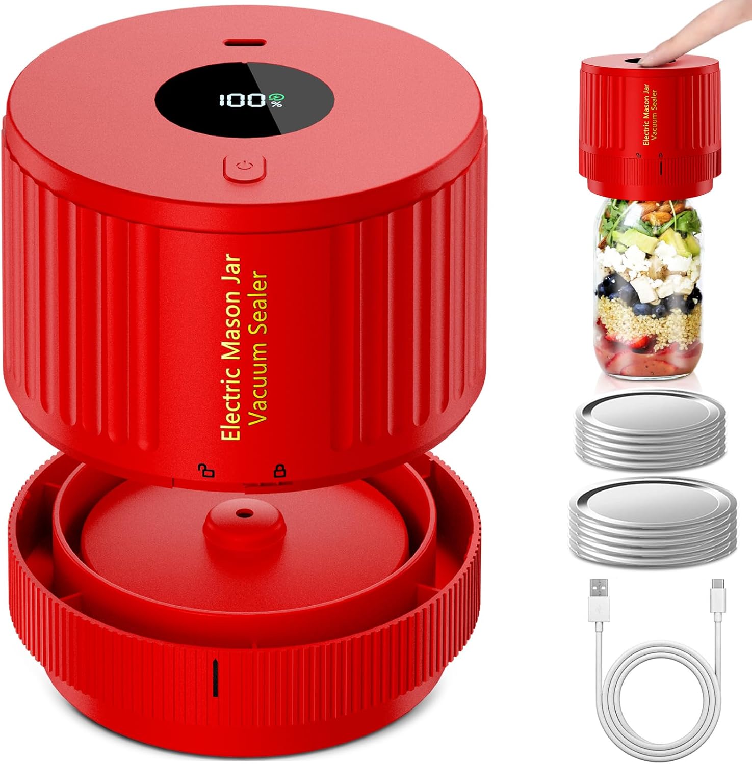 Electric Mason Jar Vacuum Sealer - Effortless Food Preservation & Freshness 4