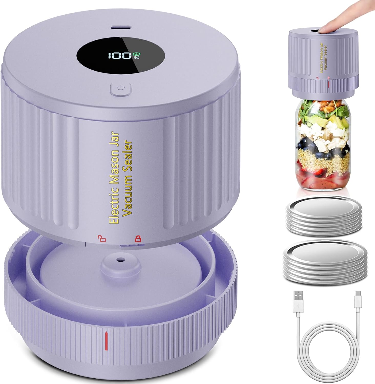 Electric Mason Jar Vacuum Sealer - Effortless Food Preservation & Freshness 5
