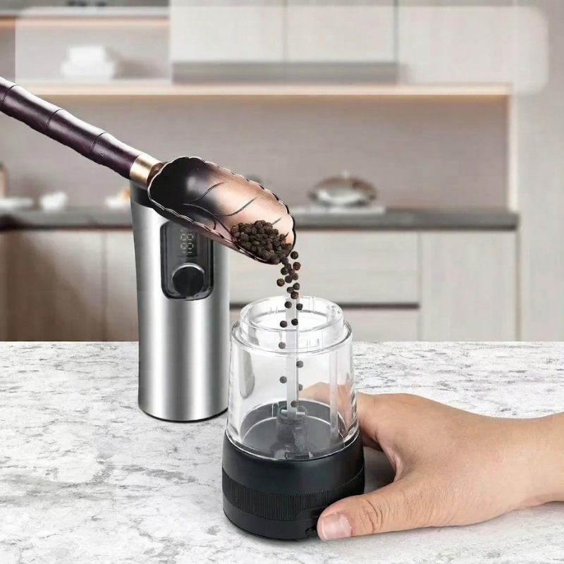 Electric Salt and Pepper Grinder Set Rechargeable LED 3