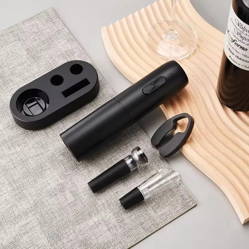 Electric Wine Opener Set - Rechargeable 4-in-1 with Foil Cutter & Aerator 1