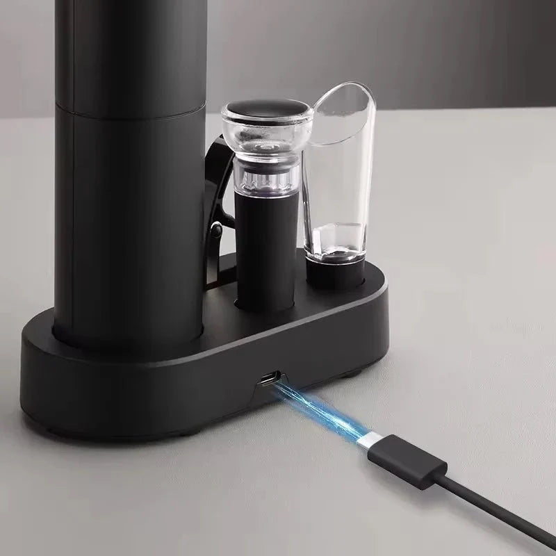 Electric Wine Opener Set - Rechargeable 4-in-1 with Foil Cutter & Aerator 4