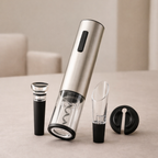 Electric Wine Opener Set Rechargeable Plastic and Stainless Steel with Pourer and Stopper 1