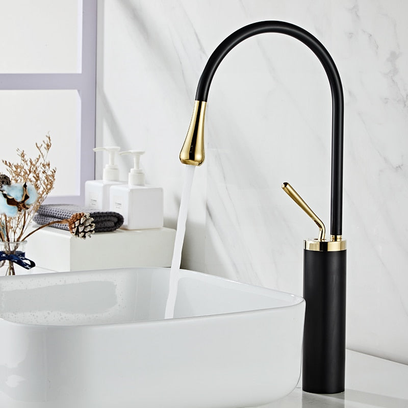 Elegant Bathroom Sink Faucet with Swivel Design and Waterfall Effect – Modern Fixture for Stylish Bathrooms 2